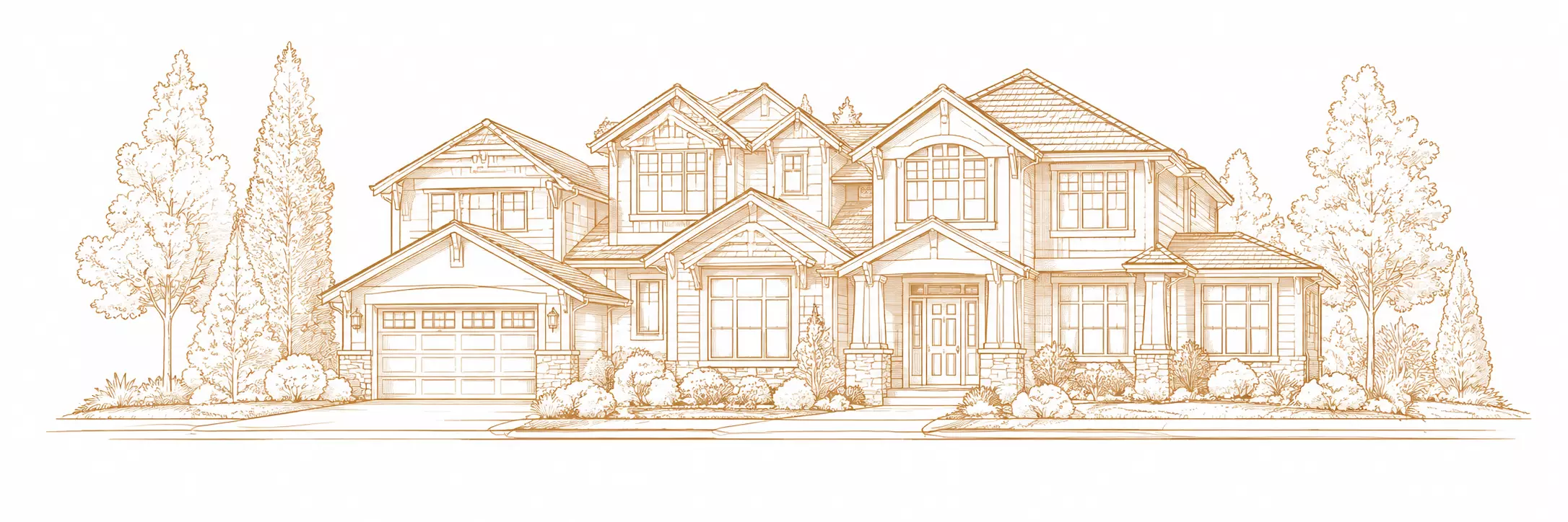 Decorative line art home